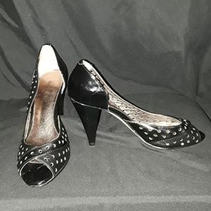 Nine West Black Peep Toe Heel